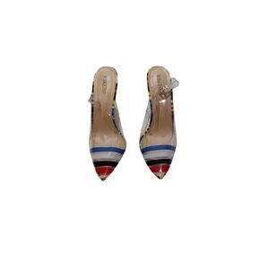 womens WSKEISP clear strap sling back stilettos. size12
